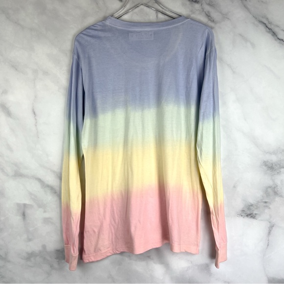 NWT Ron Jon Surf Shop Pastel Rainbow Tie Dye Long Sleeved Pocket T-Shirt Tee M - Picture 2 of 6